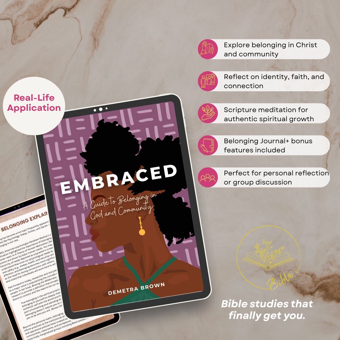 Belonging Christian journal and Bible study for women about identity, healing, and finding belonging in Christ